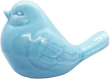 New Blue Bird Figurine, Ceramic Chubby Bird Figure Cottage Animal Bird Statue Decorations for Home Garden Decor Accents
