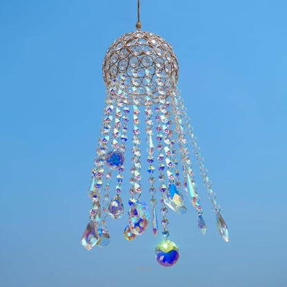 Crystal Wind Chime Light Catcher Suitable for Window Hanging Suitable for Home Indoor and Outdoor Garden Decoration Light Catcher (Medium)