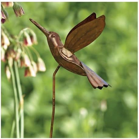 Ancient Graffiti Flamed Copper Hummingbird Garden Ornament