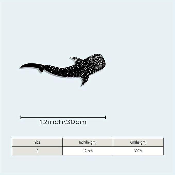 WPCJREU Whale Shark Metal Wall Art, Ocean Statue Mural, Indoor/Outdoor Decor for Living Room, Patio & Garden, for Marine Lovers - Durable Shark-Themed Wall Art(30cm/11.81in)