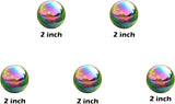 Nerien Gazing Ball, 2 Inch Stainless Steel Garden Mirror Globe, Polished Ornament Sphere, Hollow Floating Reflective Hemisphere, for Home Outdoor Pond Housewarming Swimming Decoration, Rainbow, 5pcs