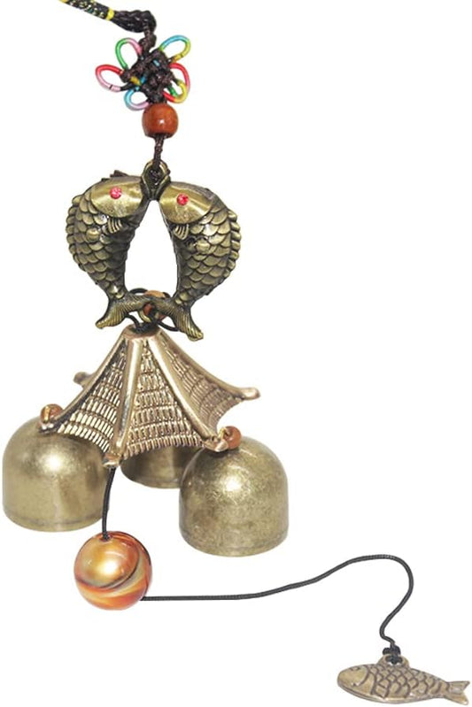 Hooshing Fish Wind Chimes for Outside Tiny Metal Garden Bells for Lucky Home Garden Patio Hanging Decor Gift