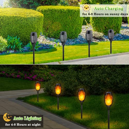 Solar Torch Lights - 6 Pack Flickering Flame