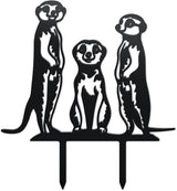 WADORN Charming Meerkat Metal Decorative Garden Stakes, Funny Meerkat Metal Outdoor Statues Meerkat Garden Animal Statue Ornament Gifts Funny Animal Outdoor Decor for Garden Backyard Patio Walkways