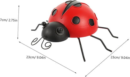 Kisangel 3pcs Fall Decorations Outdoor Ladybug Decorations Iron Ladybug Garden Ornaments Solar Garden Decor