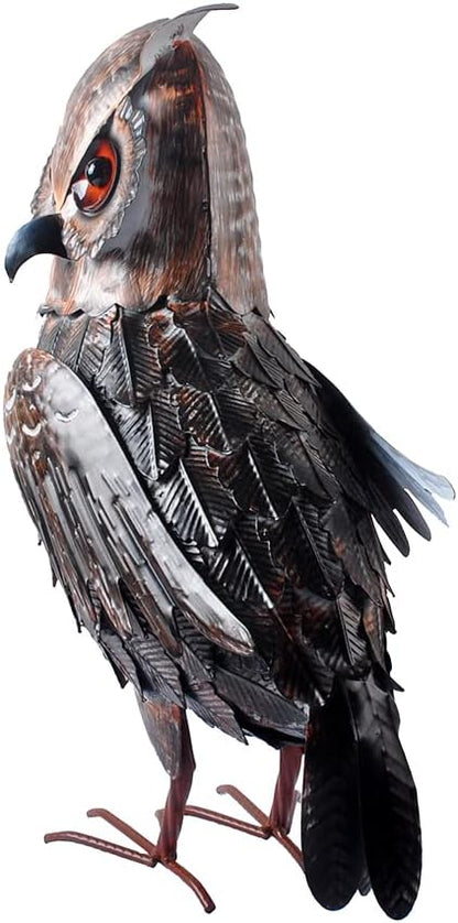 16.5" Metal Owl Statues Outdoor Garden Yard Art for Patio Backyard
