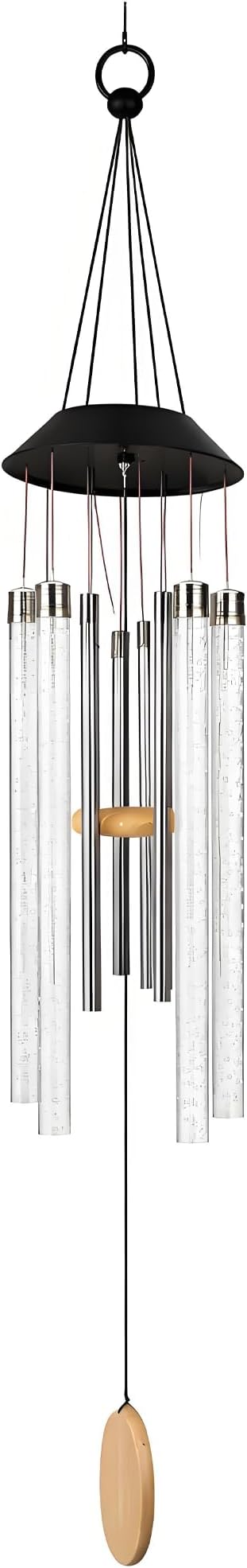 38” Bubble Column Aluminum Tube Solar Light LED Wind Chime for Outside, Weather Resistant Outdoor Garden Patio Soft Tone Decor, Ideal Gift for Birthday, Mother's Day, Meditation, Relaxation