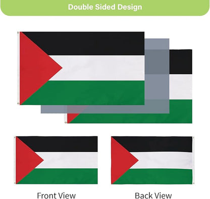 Evergreen Palestine Flag 3x5 flag Outdoor Double Sided, Nation Flags for Outside with Grommets, Palestinian Flag 3-Ply Banners for Garden Patio, Indoor Wall Decor for Room, Works with Standard Estate Flag Poles