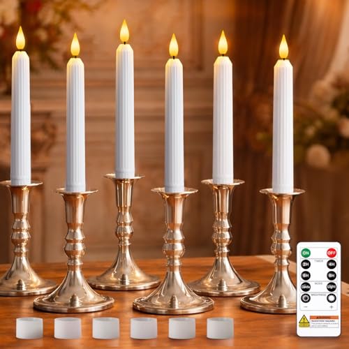 LED Flameless Taper Candles - 7.2" with Remote & Timer