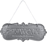Chic Metal Garden Sign - Hanging Flower Sign Yard Decor - Rustic Farmhouse Backyard Outdoor Wall Decor