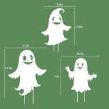 WACLSTDAY Halloween Decorations Ghost Metal Garden Stakes Decor for Outside Gifts for Women/Men,White Silhouette Statues Outdoor for Yard Art, Lawn, Backyard, Pathway, Patio Decorative Easter
