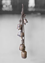Mango Gifts Vintage Bells Hanging Chimes with Rustic Jute Rope, Tranquil Wind Chimes for Garden, Bohemian Decor, Outdoor and Patio Decoration (MGT29)