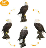 Bald Eagle Garden Statues, Outdoor Resin Sculptures, Christmas Animal Decor for Patio Porch Yard, Home Garden Desk Office Decor Art Figurine Ornament