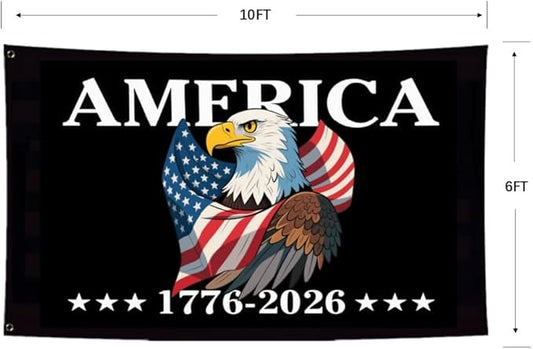 250 Years Of Freedom Black Flags 6X10Ft, 1776-2006, 250th Birthday Flag, Double Side Printed, Men Women Banner,Vibrant Colors, Double Stitched with 2 Brass Grommets, Bar Garden Street Decoration, GYM, Office Decor,Indoor Outdoor Use,Gifts. (6X10FT)