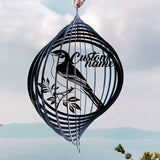 Personalized Nightingale Metal Wind Spinner, Custom Outdoor Ornament for Yard Display, Kinetic Bird Sculpture, Musical Gift (Nightingale Garden Wind Spinner)