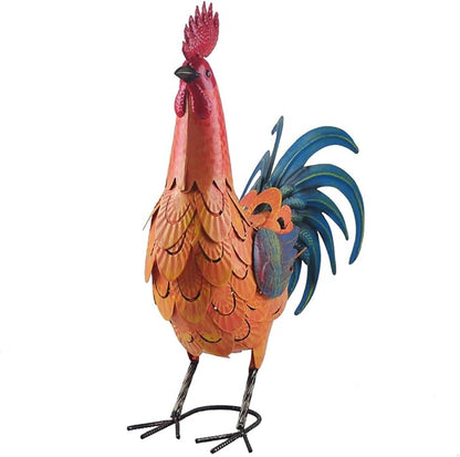 Rooster Statue Chicken Sculpture Garden Decoration Metal Yard Art for Yard Outdoor Decoration