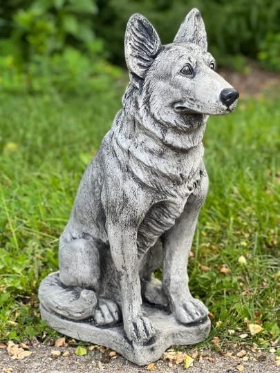 Amazing German Shepherd Dog Statue Memorial Garden Figure Dog Lover Gift Hunting Pet Figurine