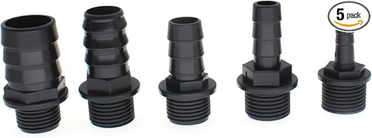 FDXGYH Fountain Pump Nozzle Kit Replacement Adapters 5 Sizes Plastic Nozzles for Aquarium, Fish Tank, Pond, Hydroponics