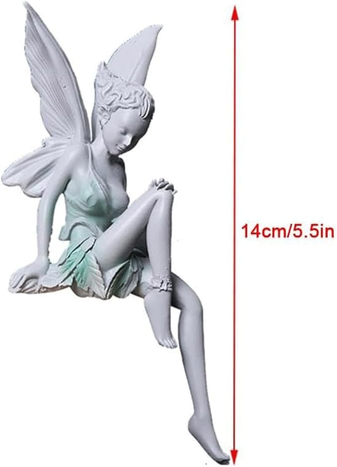 Garden Statues Sitting Fairy Statue Craft Landscaping Yard Decoration,Outdoor Fairy Tale Angel Statue Decoration for Landscaping Yard Yard Ornaments Decor