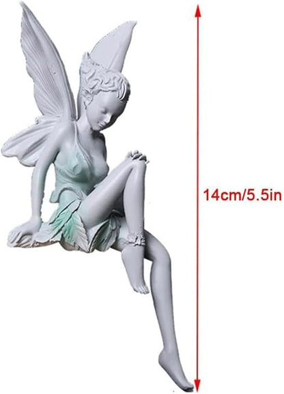 Garden Statues Sitting Fairy Statue Craft Landscaping Yard Decoration,Outdoor Fairy Tale Angel Statue Decoration for Landscaping Yard Yard Ornaments Decor