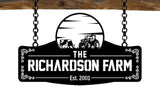 Personalized Metal Farm Sign, Customized Family Name Ranch Sign, Large Last Name Sign for Farmhouse Decoration, Outdoor Farm Wall Art, Welcome Sign, Entrance Gate Sign, Farm Lovers Gift, Garden Decor