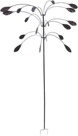 Wind Spinner Kinetic Wind Spinner Falling Foliage Design Wind Sculpture, Rustproof Water Proof Heavy Duty Falling Foliage Kinetic Copper Triple Spinner for Outdoor Garden