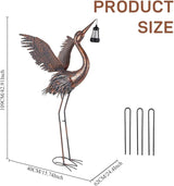 Crane Garden Statues for Outside, 43" Metal Heron Yard Art & Garden Sculptures - Large Outdoor Decor for Patio, Backyard, Pond, Lawn Ornaments