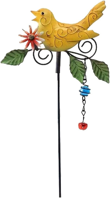 Metal Bird Decorative Garden Stakes,Outdoor Spring Garden Decor,Indoor Lawn Pathway Patio Ornaments,14.2 Inch Metal Garden Decor Shaking Head Yard Art