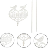 Outdoor Welcome Garden Sign Stake Decorative Metal Welcome Board for Yard Patio Lawn Plug-in Garden Decor 33.85X7.87In