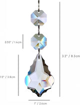 20pcs Crystal Maple Leaf Chandelier Prisms, Hanging Glass Crystals Beads for Christmas, Party, Decoration 38mm (Clear)