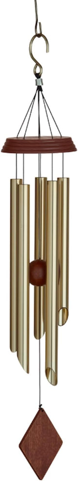 Red Carpet Studios Windchime Harmony Mahogany Wood and Aluminum Wind Chimes, 26" Long, Light Bronze