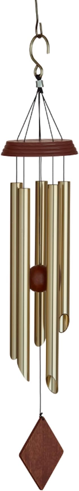 Red Carpet Studios Windchime Harmony Mahogany Wood and Aluminum Wind Chimes, 26" Long, Light Bronze