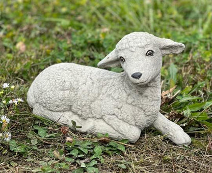 Generic Lamb Concrete Sheep Statue Garden Statuary Stone Lamb Sculpture Sheep Ornament Home and Garden Decoration
