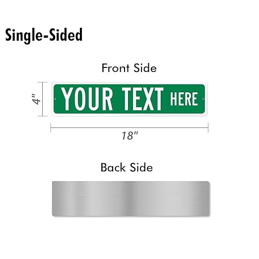 SmartSign Green Custom Street Sign - 4" x 18", Aluminum, Reflective Option, Personalize Your Own Street Sign, Outdoor Metal Sign for Home, Office, Decor, Room, USA-Made