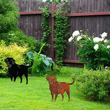 CXWLD Metal Dog Stake Statue Garden Lawn Black Labrador Silhouette Decoration Animal Sculpture Outdoor Decor Yard Sign for Yard Patio Backyard Pathway Sidewalk, 38x37CM (BLAC1)