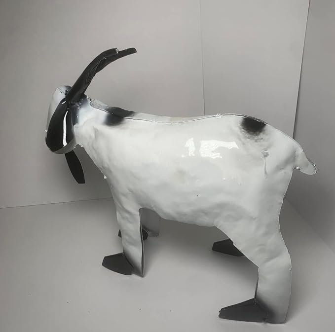 Decorative Rustic Metal Goat - Animal Metal Art, Home Metal Decor