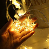 Snowflake String Lights - 10ft 20 LED USB Warm White