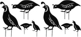 Yardwe 8PCS Metal Quail Yard Art, Outdoor Garden Decoration, Creative Black Iron Quail Ornaments for Lawn, Pathway, Courtyard, and Planters