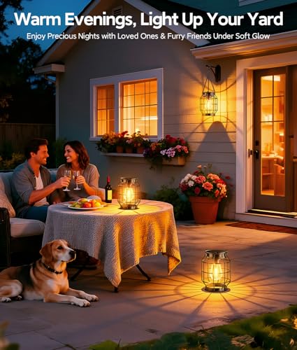 Solar Hanging Lanterns - Metal Waterproof 4 Pack