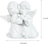 Asng Cherubs Angels Resin Garden Statue Figurine, Adorable Angel Sculpture Memorial Statue, Indoor Outdoor Home Garden Decoration (Kiss Cherub-Right)
