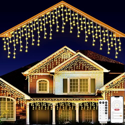 Christmas String Lights - 49Ft 640 LED 8 Modes Remote Control Warm White