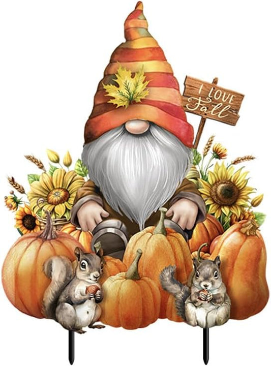 Briarwood Lane Gnome and Pumpkins Metal Art