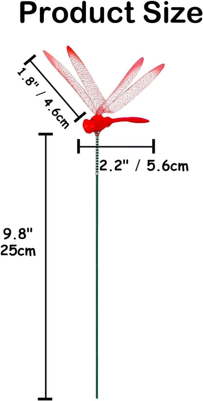 Jongdari 16 Sets Dragonfly Hat Clip Realistic Fake Dragonflies Clip-On Garden Outdoor Decor Stakes Plastic Dragon Fly Clips Plant Decorations for Pots, Includes Pliers & Clips - Small