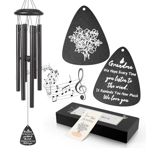 Gifts for Grandma, 25''Wind Chimes Black, Best Grandmother Birthday Gifts from Grandkids, Thanksgiving, Ideas for Grandma