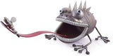 Modern Artisans Crazy Chameleon Lizard Reclaimed Metal Garden Sculpture with Bouncy Tongue, American Made, 30"