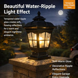 Outdoor Post Light - 17.72" Hardwired E26 Pier Mount Lantern