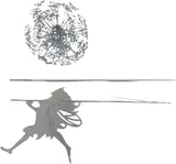 Fairies Wire Dandelion Stainless Garden Art Sculpture Steel Statue, Dancing Fairy Dandelion Garden Ornaments Art Decorations for Outdoor Yard Lawn Patio (D) (B)