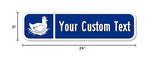 SmartSign Customize Your Own Blue Street Sign with Hen Symbol | 6" x 24" 3M EG Reflective Aluminum