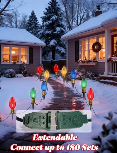 C9 LED Christmas Pathway Lights 7Ft - Multicolor, Connectable