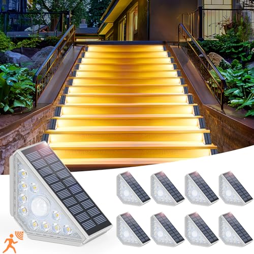 Kondras Motion Sensor Solar Stair Lights - Outdoor Step Lights